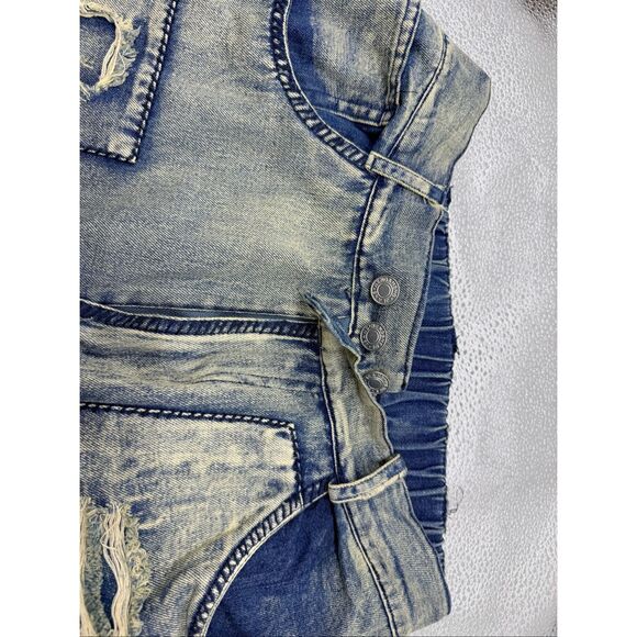 Hengsheng Jeans Denim - Hengsheng Jeans Women's Size 30 Light Wash Denim Patchwork Straight Leg Jeans
